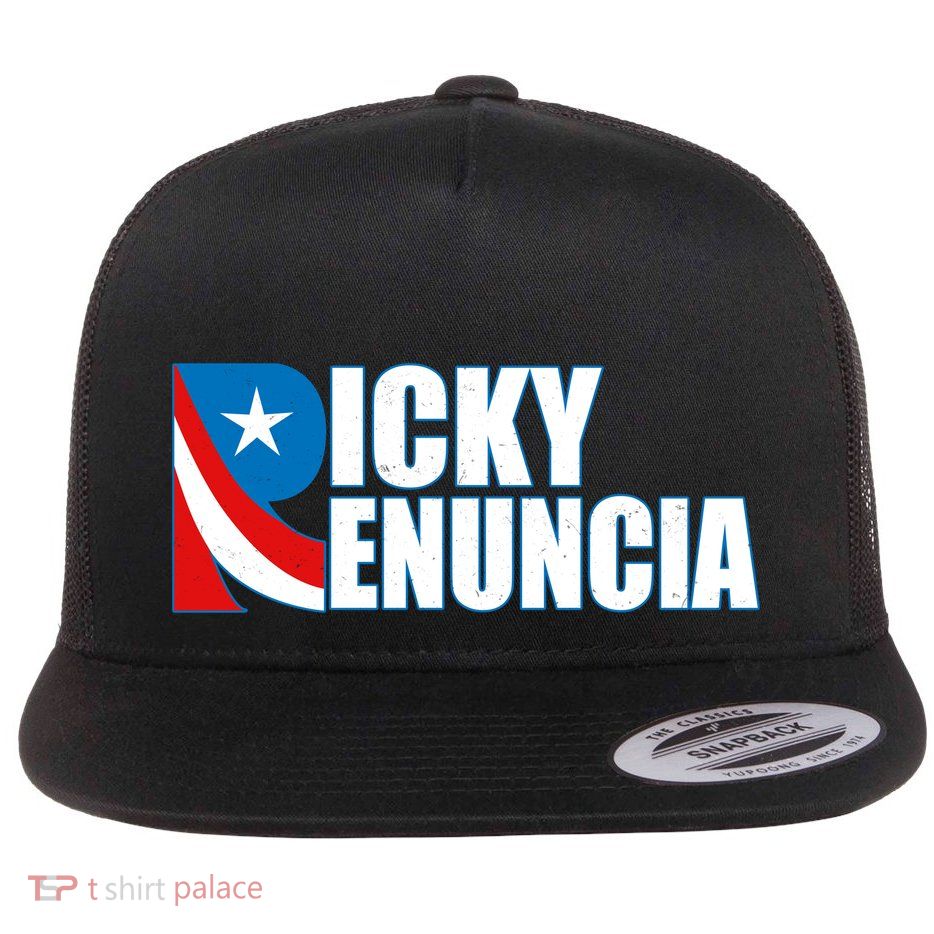 Ricky Renuncia Puerto Rico Star Logo Flat Bill Trucker Hat