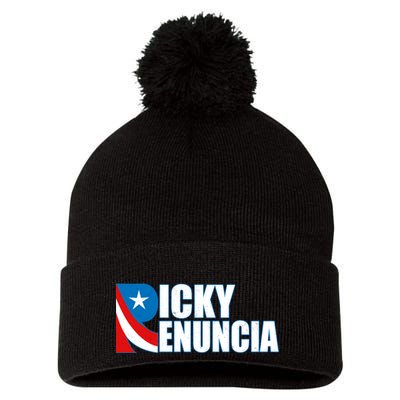 Ricky Renuncia Puerto Rico Star Logo Pom Pom 12in Knit Beanie