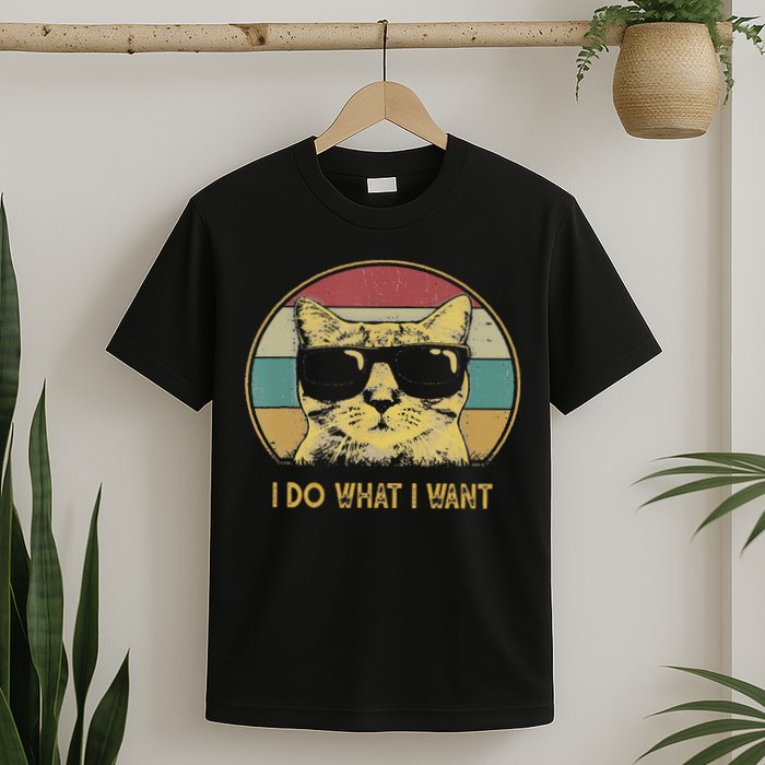 Retro I Do What I Want Cat Funny Cat Lover T-Shirt