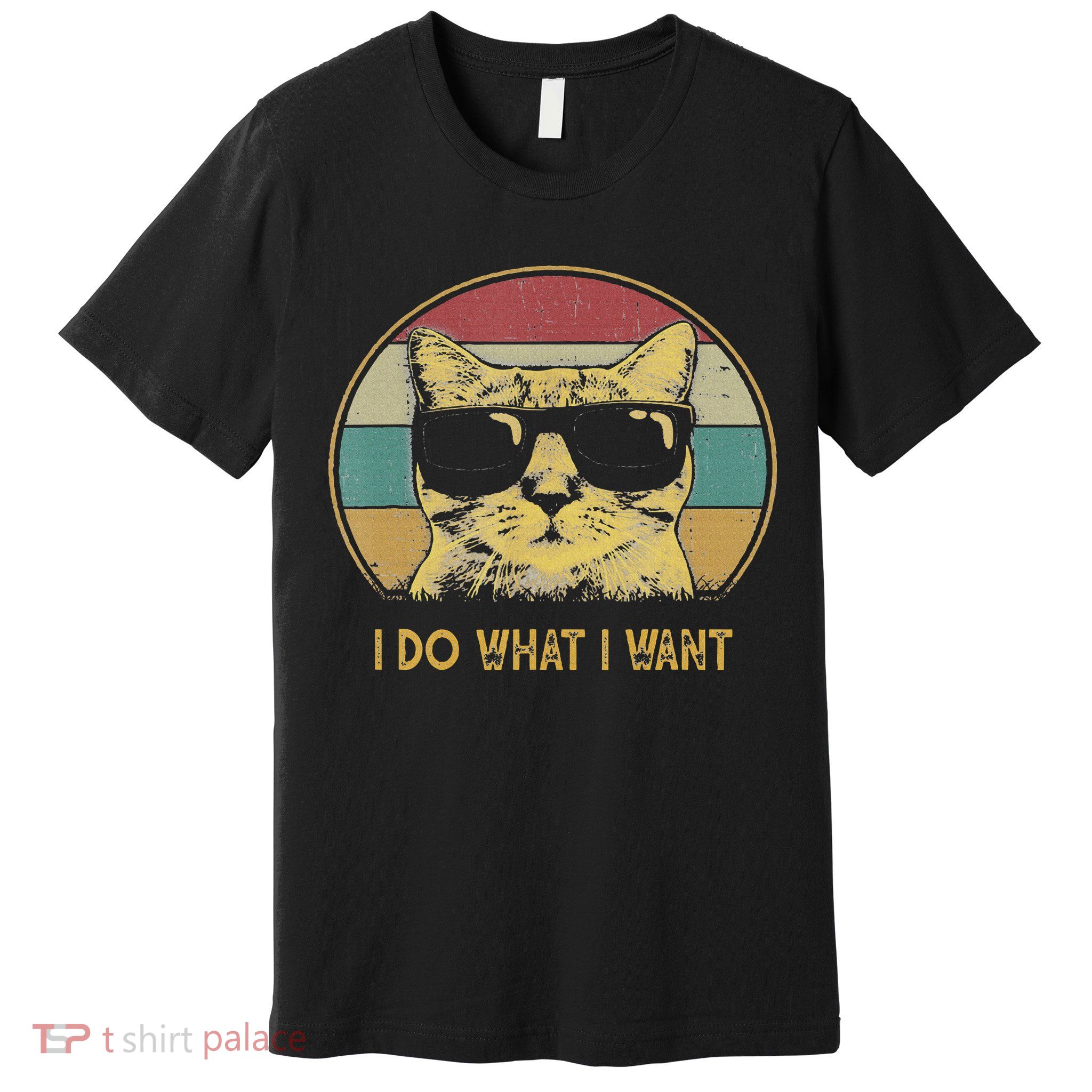 Retro I Do What I Want Cat Funny Cat Lover Premium T-Shirt