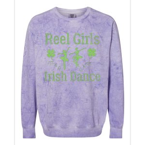 Reel  Irish Dance Clovers Funny Saint Patricks Day Colorblast Crewneck Sweatshirt