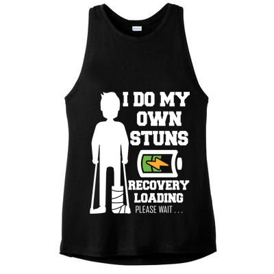 Retro I Do All My Own Stunts Recovery Loading Please Wait...Gift Ladies PosiCharge Tri-Blend Wicking Tank