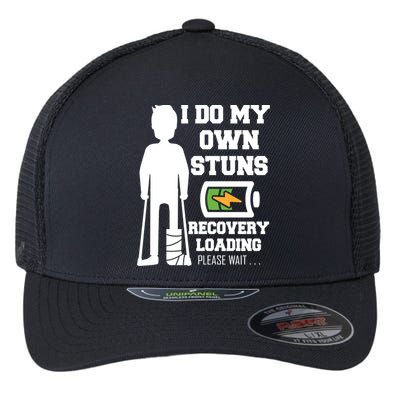Retro I Do All My Own Stunts Recovery Loading Please Wait...Gift Flexfit Unipanel Trucker Cap