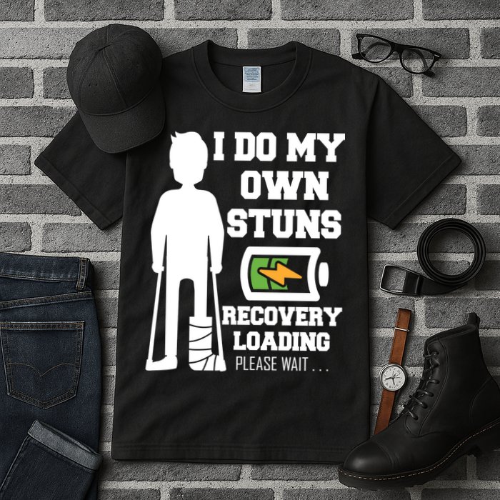 Retro I Do All My Own Stunts Recovery Loading Please Wait...Gift Tall T-Shirt