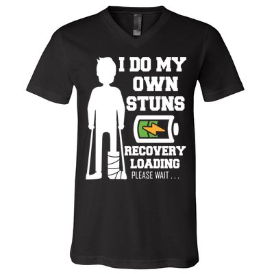 Retro I Do All My Own Stunts Recovery Loading Please Wait...Gift V-Neck T-Shirt