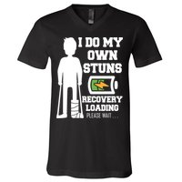 Retro I Do All My Own Stunts Recovery Loading Please Wait...Gift V-Neck T-Shirt
