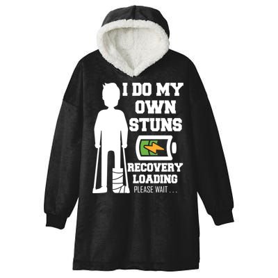 Retro I Do All My Own Stunts Recovery Loading Please Wait...Gift Hooded Wearable Blanket