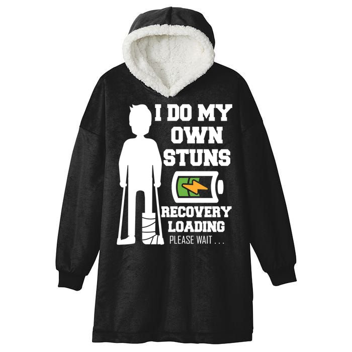 Retro I Do All My Own Stunts Recovery Loading Please Wait...Gift Hooded Wearable Blanket