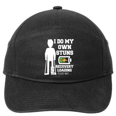 Retro I Do All My Own Stunts Recovery Loading Please Wait...Gift 7-Panel Snapback Hat