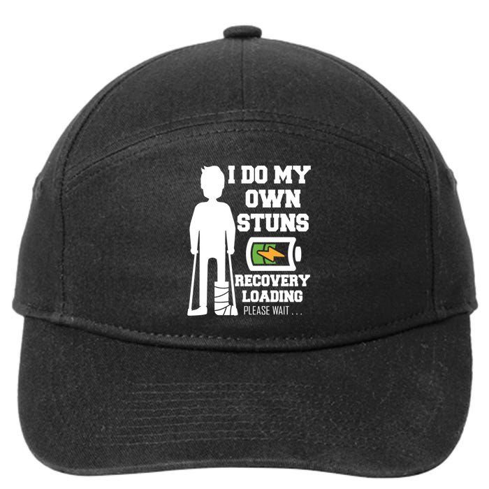 Retro I Do All My Own Stunts Recovery Loading Please Wait...Gift 7-Panel Snapback Hat