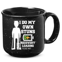 Retro I Do All My Own Stunts Recovery Loading Please Wait...Gift 15oz Campfire Ceramic Mug