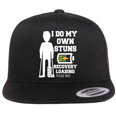 Retro I Do All My Own Stunts Recovery Loading Please Wait...Gift Flatbill Hat
