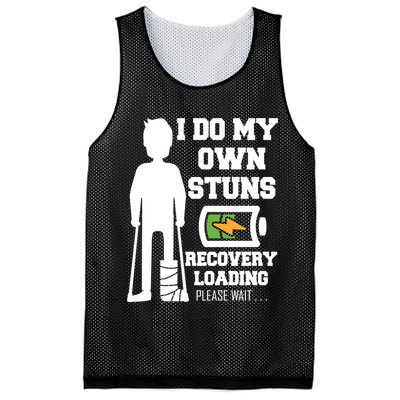 Retro I Do All My Own Stunts Recovery Loading Please Wait...Gift Mesh Reversible Basketball Jersey Tank