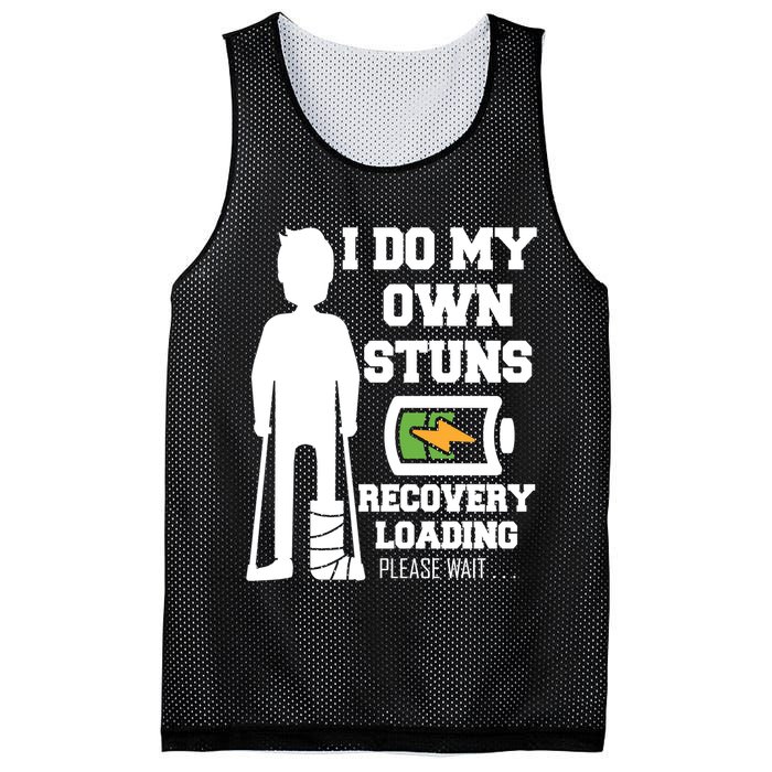 Retro I Do All My Own Stunts Recovery Loading Please Wait...Gift Mesh Reversible Basketball Jersey Tank