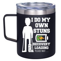 Retro I Do All My Own Stunts Recovery Loading Please Wait...Gift 12oz Stainless Steel Coffee Mug