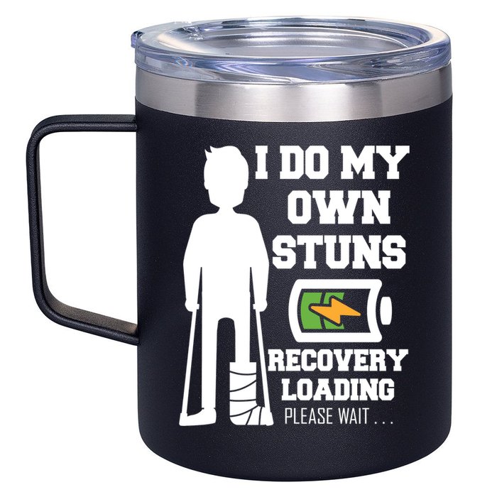 Retro I Do All My Own Stunts Recovery Loading Please Wait...Gift 12oz Stainless Steel Coffee Mug