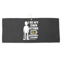 Retro I Do All My Own Stunts Recovery Loading Please Wait...Gift Large Microfiber Waffle Golf Towel