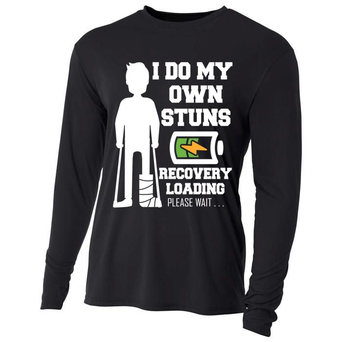 Retro I Do All My Own Stunts Recovery Loading Please Wait...Gift Cooling Performance Long Sleeve Crew