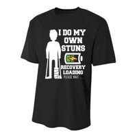 Retro I Do All My Own Stunts Recovery Loading Please Wait...Gift Youth Performance Sprint T-Shirt