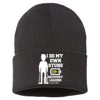 Retro I Do All My Own Stunts Recovery Loading Please Wait...Gift Sustainable Knit Beanie