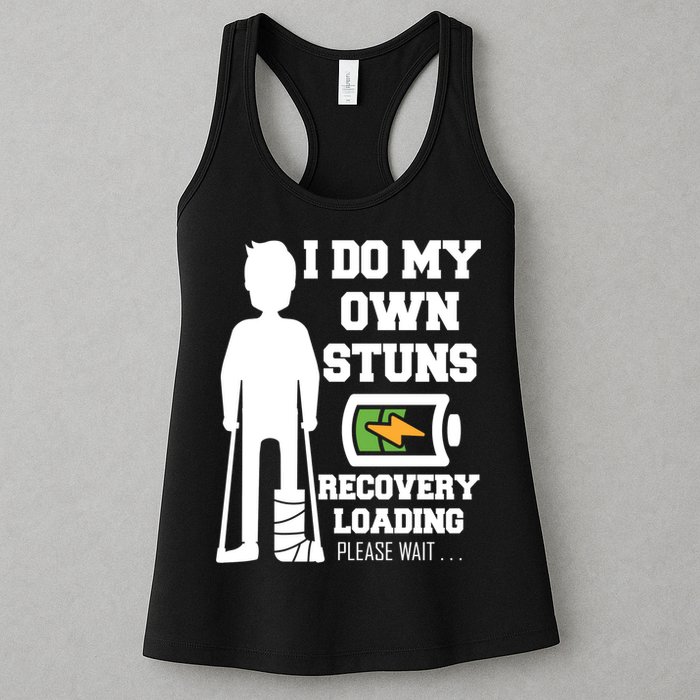 Retro I Do All My Own Stunts Recovery Loading Please Wait...Gift Womens Tank Top