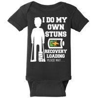 Retro I Do All My Own Stunts Recovery Loading Please Wait...Gift Baby Bodysuit