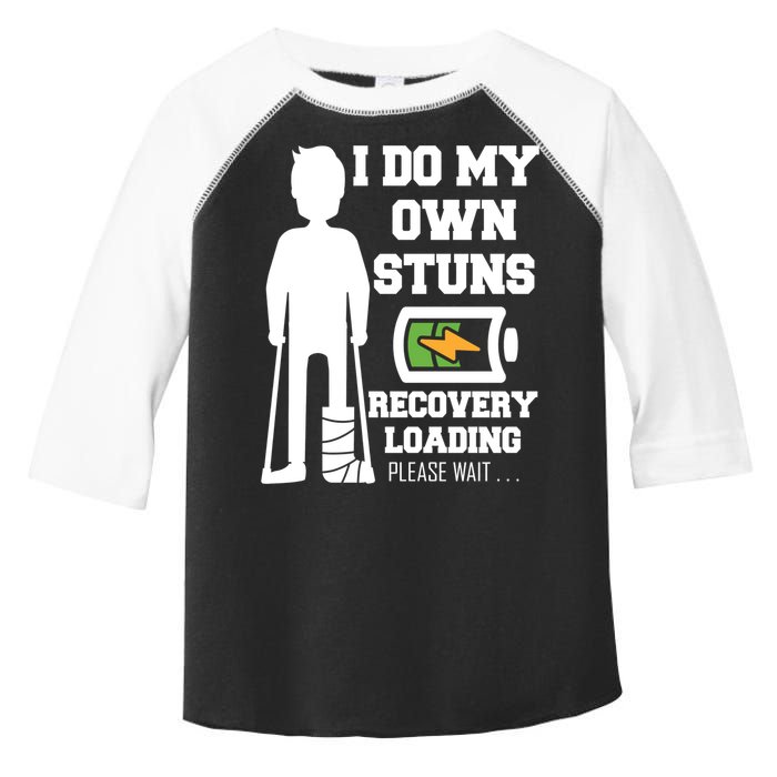 Retro I Do All My Own Stunts Recovery Loading Please Wait...Gift Toddler Fine Jersey T-Shirt
