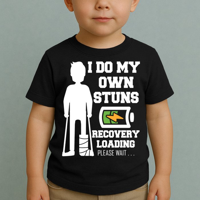 Retro I Do All My Own Stunts Recovery Loading Please Wait...Gift Toddler T-Shirt