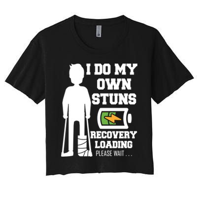 Retro I Do All My Own Stunts Recovery Loading Please Wait...Gift Crop Top