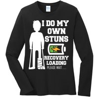 Retro I Do All My Own Stunts Recovery Loading Please Wait...Gift Ladies Long Sleeve Shirt