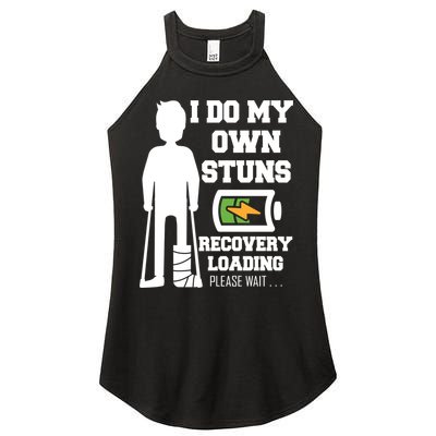 Retro I Do All My Own Stunts Recovery Loading Please Wait...Gift Women's Perfect Tri Rocker Tank