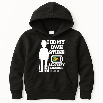 Retro I Do All My Own Stunts Recovery Loading Please Wait...Gift Kids Hoodie