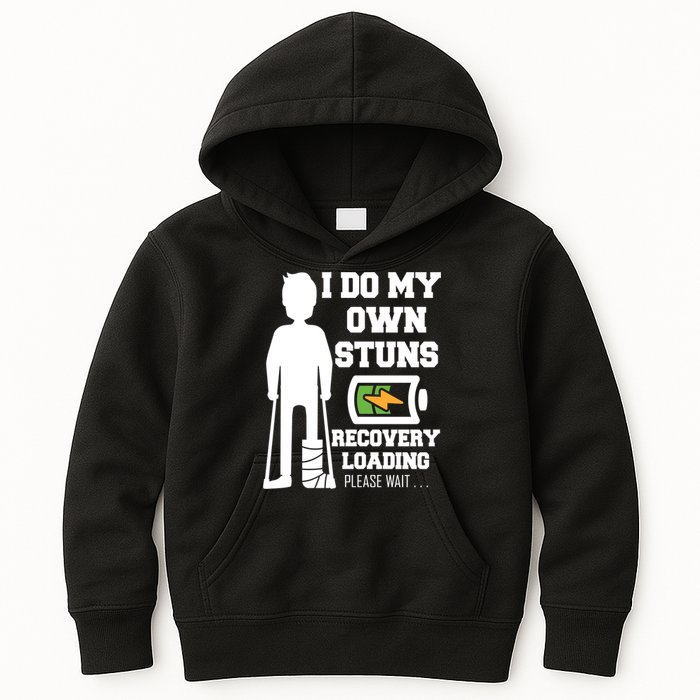 Retro I Do All My Own Stunts Recovery Loading Please Wait...Gift Kids Hoodie