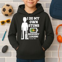 Retro I Do All My Own Stunts Recovery Loading Please Wait...Gift Kids Hoodie