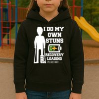 Retro I Do All My Own Stunts Recovery Loading Please Wait...Gift Kids Hoodie