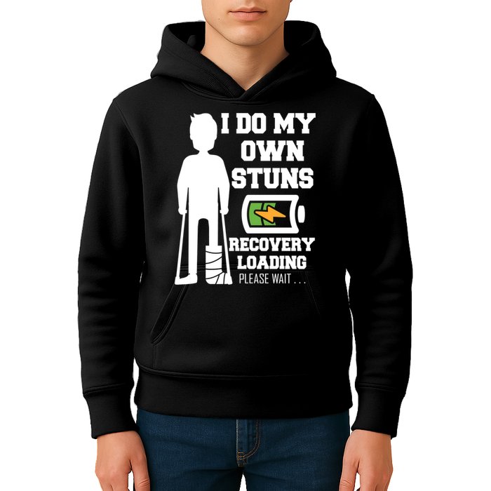 Retro I Do All My Own Stunts Recovery Loading Please Wait...Gift Kids Hoodie