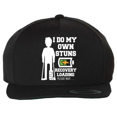 Retro I Do All My Own Stunts Recovery Loading Please Wait...Gift Wool Snapback Cap
