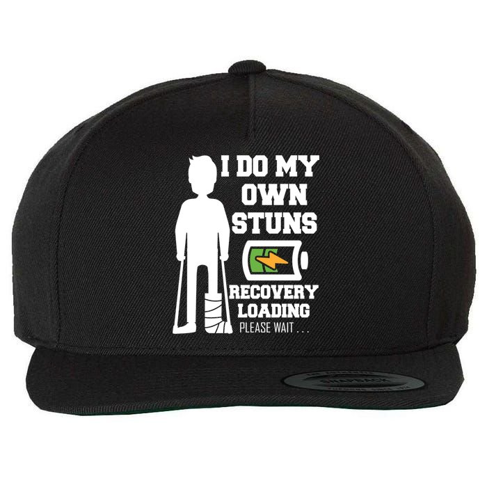 Retro I Do All My Own Stunts Recovery Loading Please Wait...Gift Wool Snapback Cap