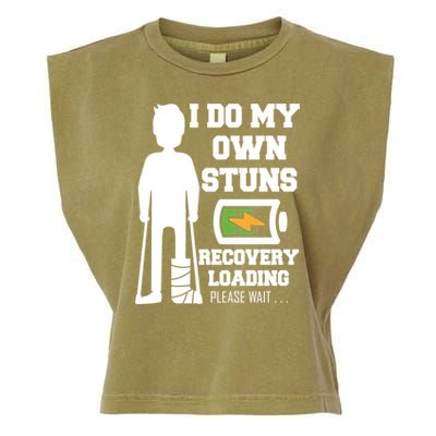 Retro I Do All My Own Stunts Recovery Loading Please Wait...Gift Garment-Dyed Women's Muscle Tee