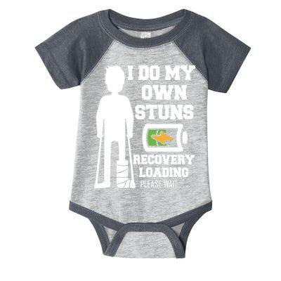 Retro I Do All My Own Stunts Recovery Loading Please Wait...Gift Infant Baby Jersey Bodysuit