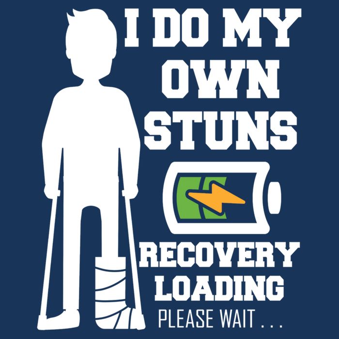 Retro I Do All My Own Stunts Recovery Loading Please Wait...Gift Infant Baby Jersey Bodysuit