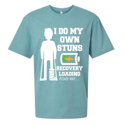 Retro I Do All My Own Stunts Recovery Loading Please Wait...Gift Sueded Cloud Jersey T-Shirt