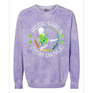 Reel Irish Dance Family Color St Patricks Day Shamrock Colorblast Crewneck Sweatshirt