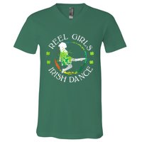 Reel Irish Dance Family Color St Patricks Day Shamrock V-Neck T-Shirt