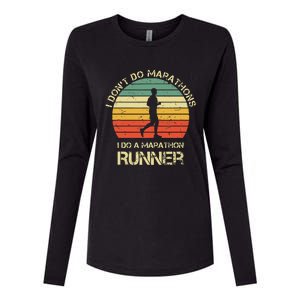 Retro I DonT Do Marathons I Do A Marathon Runner Womens Cotton Relaxed Long Sleeve T-Shirt