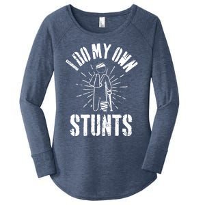 Retro I Do My Own Stunts Funny Injury Funny Gift Women's Perfect Tri Tunic Long Sleeve Shirt