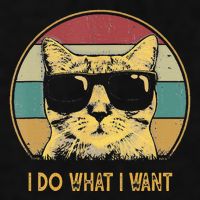 Retro I Do What I Want Cat Funny Cat Lover Ladies PosiCharge Tri-Blend Wicking Tank