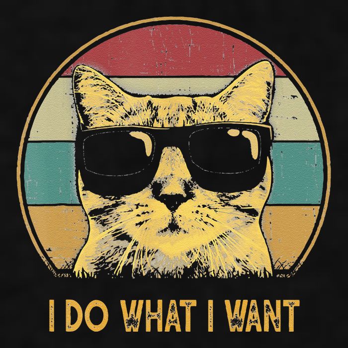 Retro I Do What I Want Cat Funny Cat Lover Ladies PosiCharge Tri-Blend Wicking Tank