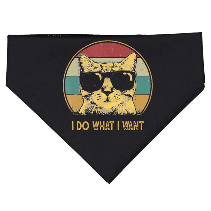 Retro I Do What I Want Cat Funny Cat Lover USA-Made Doggie Bandana