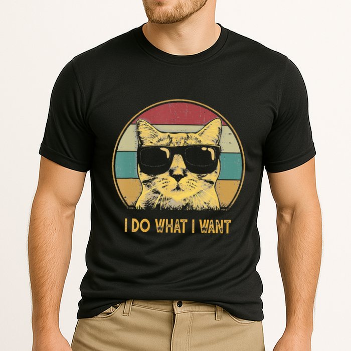 Retro I Do What I Want Cat Funny Cat Lover Performance Shirt